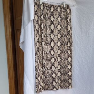 Elegant Snake Print Midi Skirt